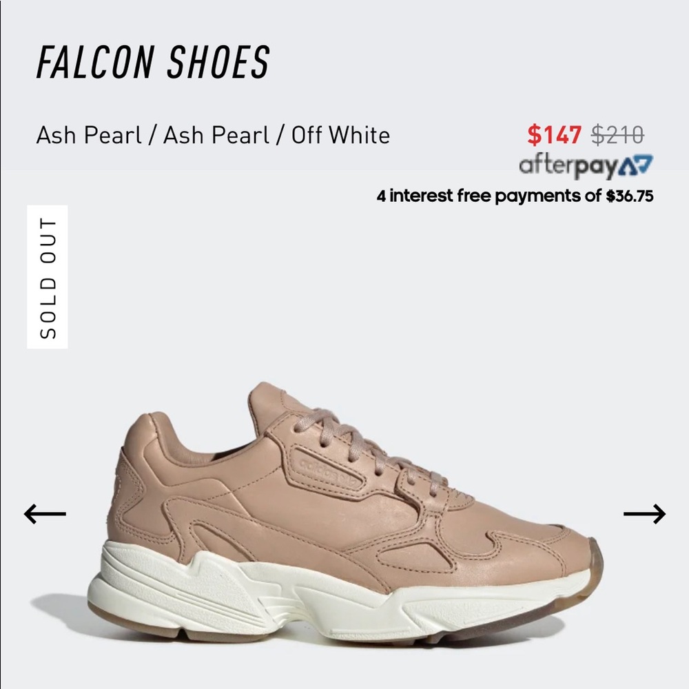Adidas Falcon in Ash Pearl and Off White